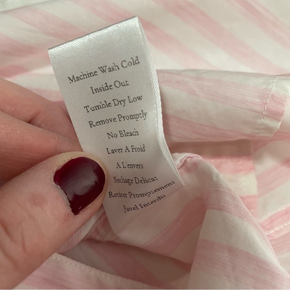 Frank & Eileen | Frank Pink/White Striped Button Down - Picture 11 of 13